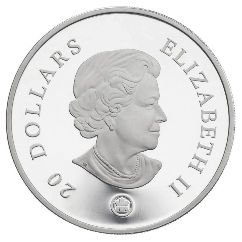 2008 $20 Crystal Snowflake: Sapphire - Pure Silver Coin